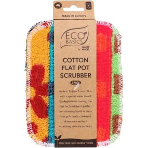 ECO BASICS Cotton Flat Pot Scrubber - 2 Pack
