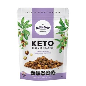 THE MONDAY FOOD CO Keto Gourmet Granola Sweet Crunchy Macadamia Clusters 300g